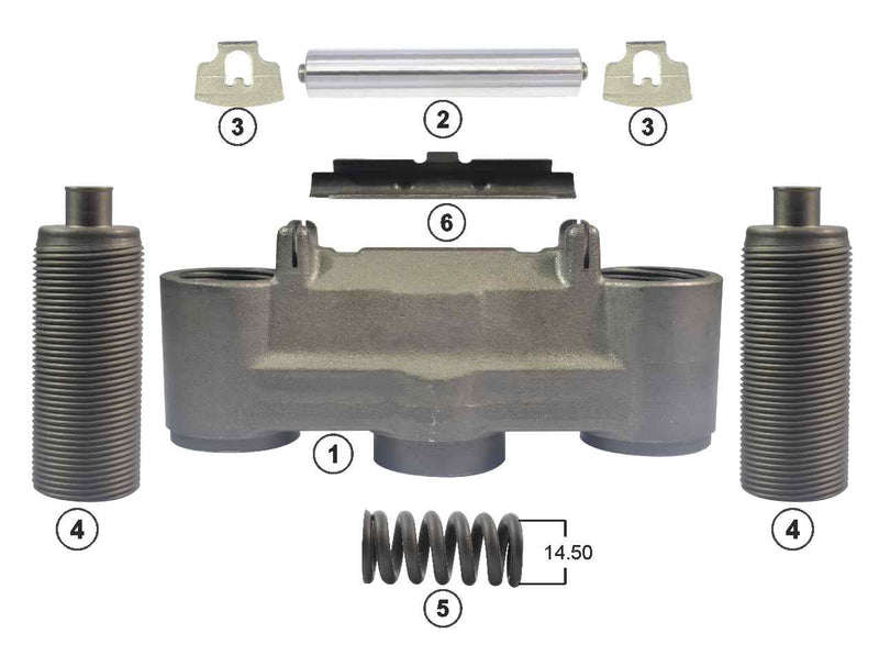 Knorr-Bremse SB6, SB7 Caliper Bridge and calibration bolt kit CKSK.17