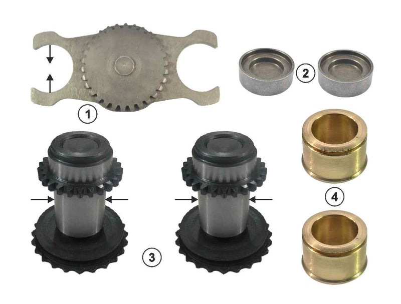 Meritor Elsa 1 Caliper Adjusting gear and tappet 37.5mm LH kit Renault, MAN, Irisbus, Van Hool